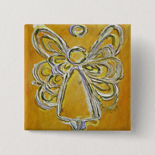 Yellow Angel Button or Pin