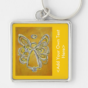 Yellow Angel Wings Keychain