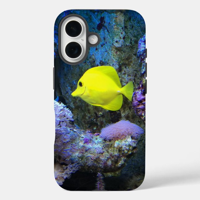 Yellow Angelfish and Coral Photo Case-Mate iPhone Case (Back)