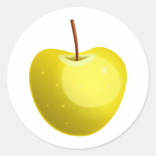 Yellow Apple Classic Round Sticker