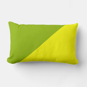 Yellow & Apple green Solid Colour Background Lumbar Pillow