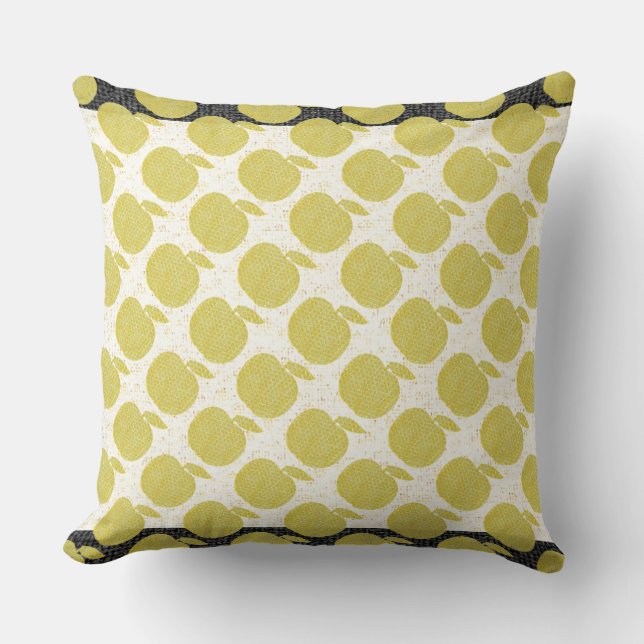 Yellow Apples Throw Pillow (Front)