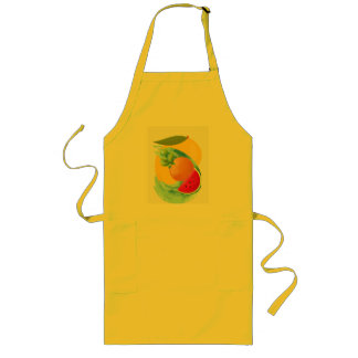 Yellow apron with fruits logo