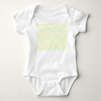 Yellow Aqua Chevron Dots ZigZag Baby Bodysuits