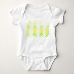 Yellow Aqua Chevron Dots ZigZag Baby Bodysuits