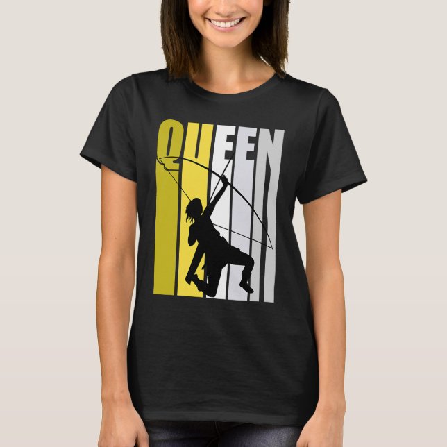 Yellow Archery Queen Girls Birthday Competition Co T-Shirt (Front)