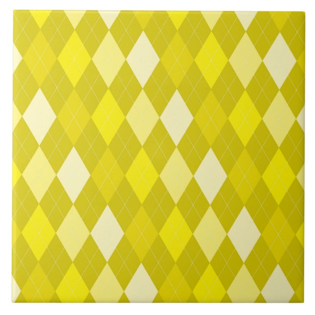 Yellow argyle pattern tile (Front)