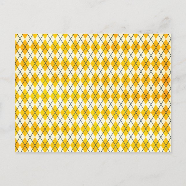 Yellow Argyle Postcard (Front)