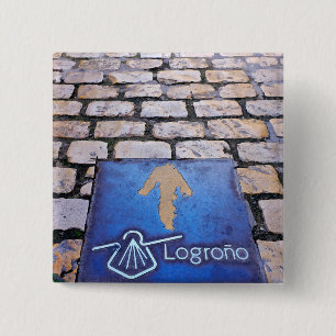Yellow arrow 2 inch square button