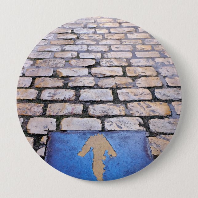 Yellow arrow 4 inch round button (Front)