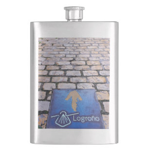 Yellow arrow hip flask