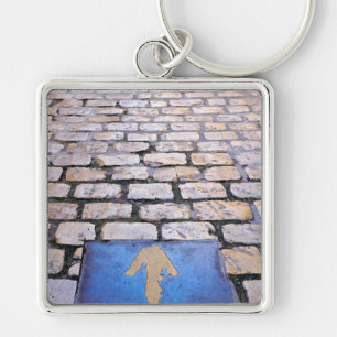 Yellow arrow keychain