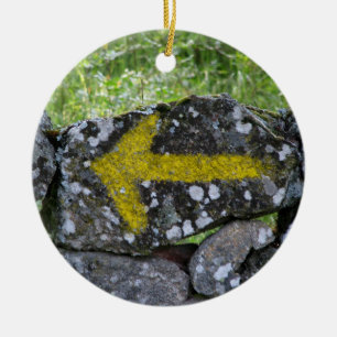 Yellow Arrow on Fence Ornament