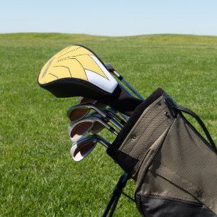 Yellow Art Deco Crown Design Golf Head Cover