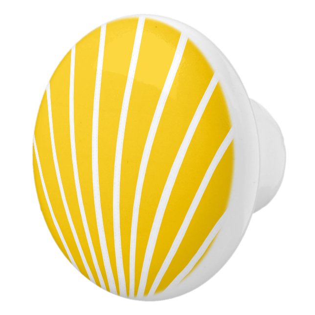 Yellow Art Deco Design Ceramic Knob (Right)