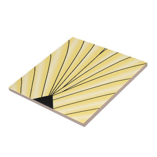 Yellow Art Deco Design Tile