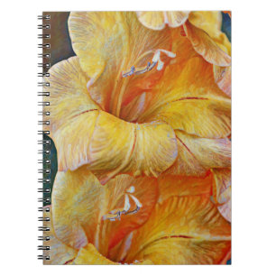 Yellow Artsy Gladiolus Flower Journal Notebook