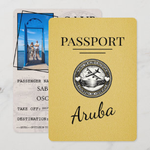 Yellow Aruba Passport Save The Date