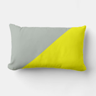Yellow & Ash grey Solid Colour Background Lumbar Pillow