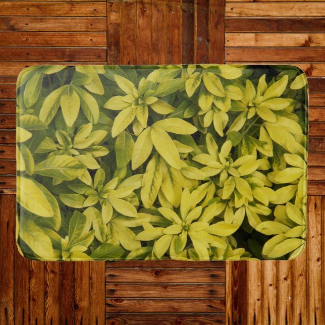 Yellow Asiatic Lilies Floral Bath Mat (In Situ)