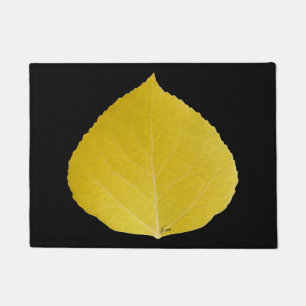Yellow Aspen Leaf #5 Doormat