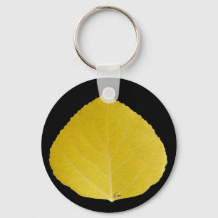 Yellow Aspen Leaf #5 Keychain