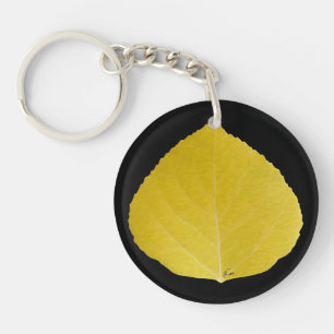 Yellow Aspen Leaf #5 Keychain