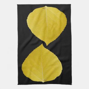 Yellow Aspen Leaf #5 Kitchen Towel