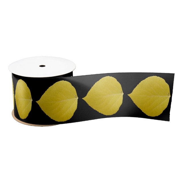 Yellow Aspen Leaf #5 Satin Ribbon (Spool)