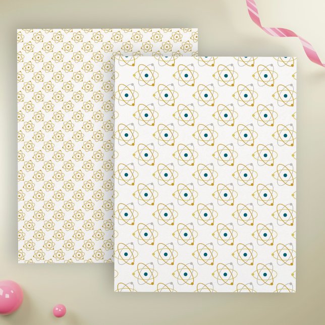 Yellow atom physics and chemistry scrapbook paper (Creator Uploaded)