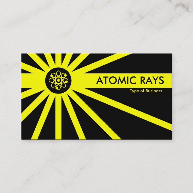 Yellow Atomic Rays Business Card (Front)