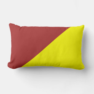 Yellow & Auburn Solid Colour Background Lumbar Pillow