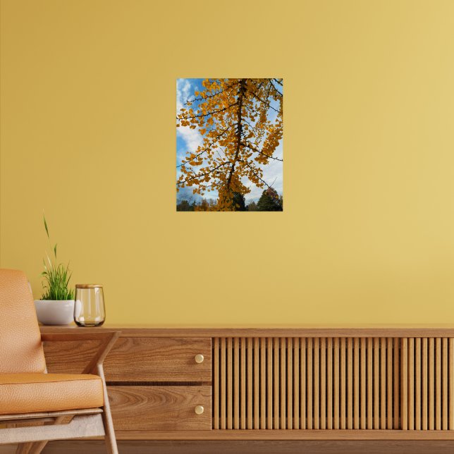 Yellow Autumn Ginkgo Leaves Poster (Living Room 2)