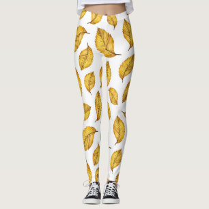 Yellow Autumn Leaf Leggings