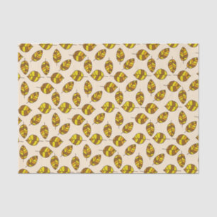 Yellow Autumn Leaves Graphical Leaf Pattern Tissue Paper