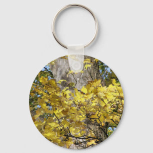 YELLOW AUTUMN LEAVES KEYCHAIN