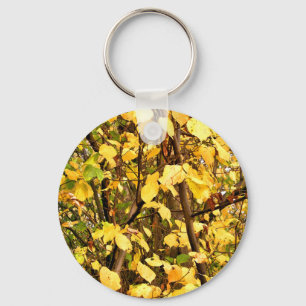 YELLOW AUTUMN LEAVES KEYCHAIN
