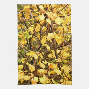 YELLOW AUTUMN LEAVES KITCHEN TOWEL
