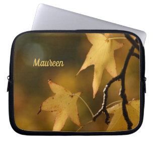Yellow Autumn Leaves Photo  Laptop Sleeve