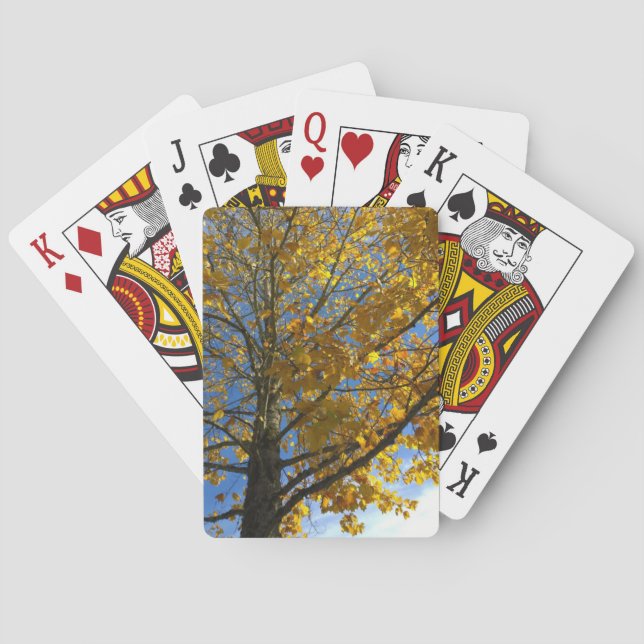 Yellow Autumn Tree Playing Cards (Back)