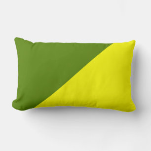 Yellow & Avocado Solid Colour Background Lumbar Pillow