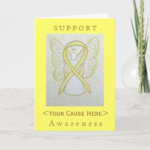 Yellow Awareness Ribbon Angel Customized Card