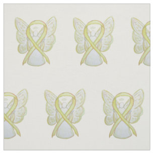 Yellow Awareness Ribbon Angel Fabric Material