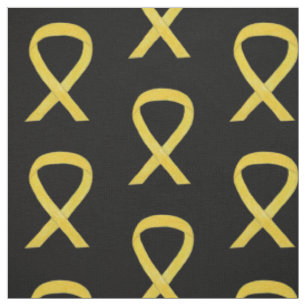 Yellow Awareness Ribbon Art Fabric Material
