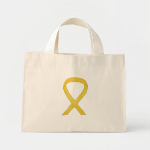 Yellow Awareness Ribbon Custom Art Tote Bag