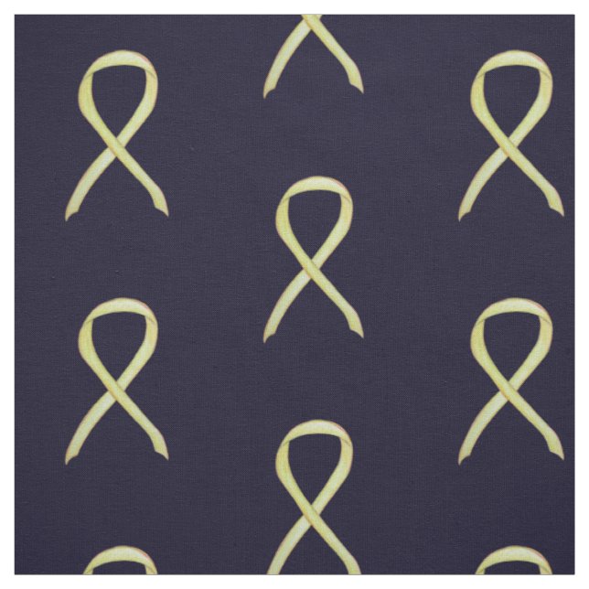 Yellow Awareness Ribbons Fabric Art Material (Swatch)