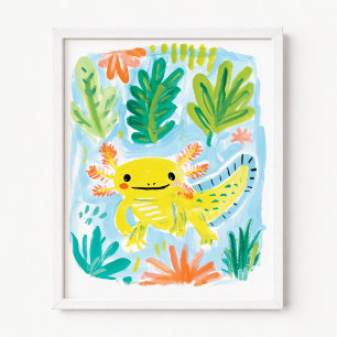 Yellow Axolotl Poster