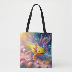 Yellow Axolotl Tote Bag