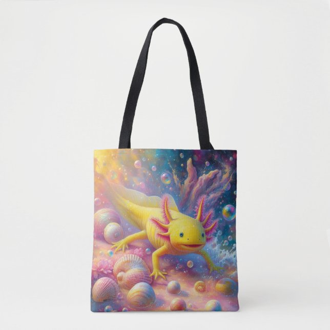 Yellow Axolotl Tote Bag (Front)