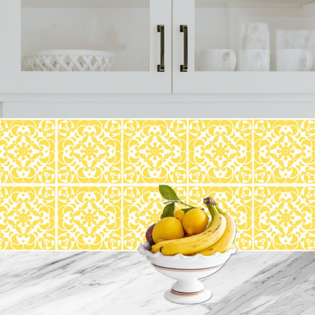 Yellow Azulejos Portuguese Spanish Mediterranean Tile (Yellow Azulejos Portuguese Spanish Mediterranean Ceramic Tile)